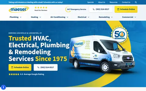 Home page of maeser.com, a client site credited to Imagemakers