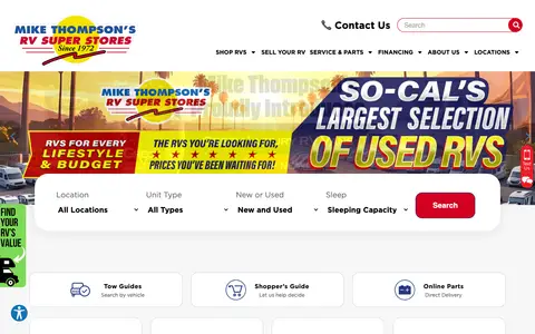 Home page of mikethompson.com, a client site credited to InteractRV
