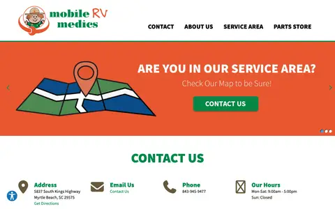 Home page of mobilervmedics.com, a client site credited to InteractRV