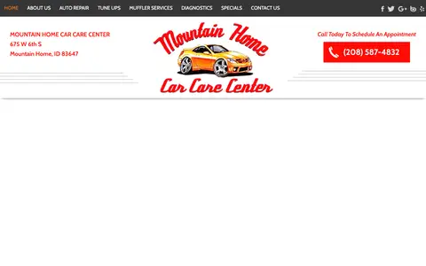 Home page of autorepairmountainhomeidaho.com, a client site credited to Key Design Websites