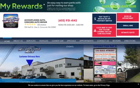 Home page of accomplishedauto.com, a client site credited to KUKUI