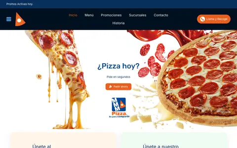 Home page of mamamiapizza.com.mx, a client site credited to Laboratorio Digital