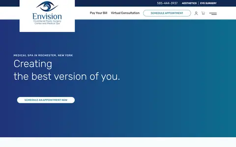 Home page of envisionroc.com, a client site credited to Lifted Logic