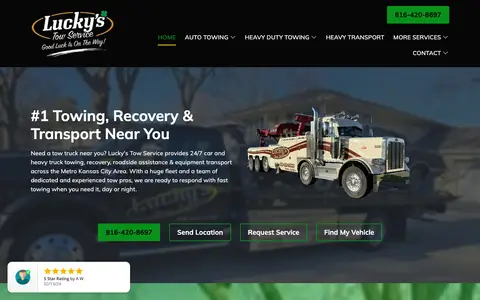 Home page of luckystow.com, a client site credited to Lift Marketing Group