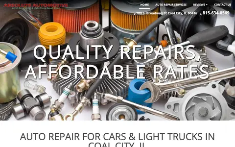 Home page of absoluteautomotiveil.com, a client site credited to Local Internet