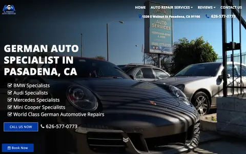 Home page of agermanautoservice.com, a client site credited to Local Internet
