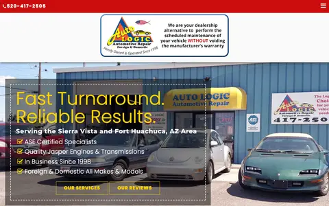 Home page of autologicaz.com, a client site credited to Local Internet