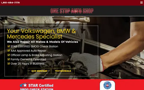 Home page of autorepairsanjacinto.com, a client site credited to Local Internet
