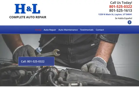Home page of handlautorepair.com, a client site credited to LocalPull