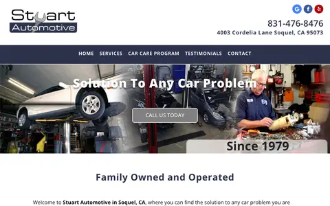 Home page of stuartautomotiveinc.com, a client site credited to LocalPull