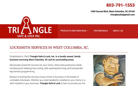 Home page of trianglesafe.com, a client site credited to LocalPull