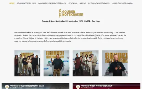 Home page of goudennotekraker.nl, a client site credited to Lowtone