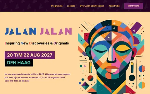 Home page of jalanjalanfestival.nl, a client site credited to Lowtone