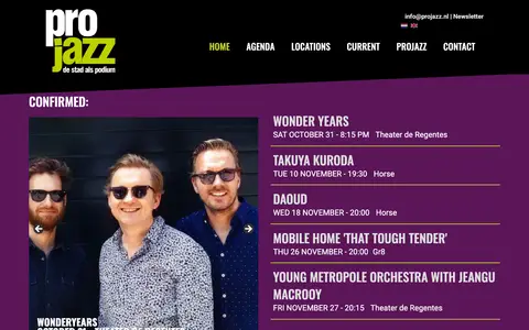 Home page of projazz.nl, a client site credited to Lowtone