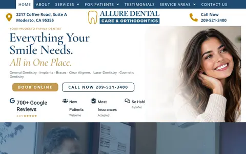 Home page of thetopdentist.com, a client site credited to Miso Web Design