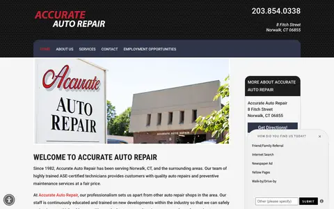 Home page of accurateautonorwalk.com, a client site credited to NEXT! Digital Ad Agency