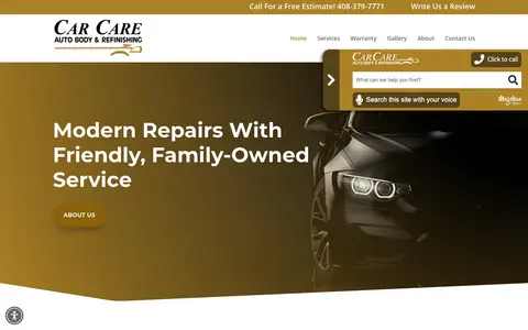 Home page of carcareautobody.com, a client site credited to NEXT! Digital Ad Agency