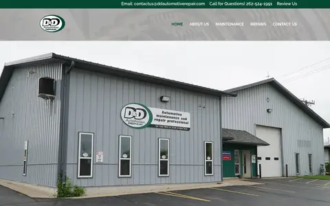 Home page of ddautomotiverepair.com, a client site credited to NEXT! Digital Ad Agency