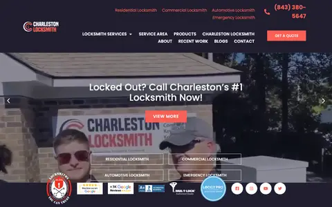 Home page of charlestonlocksmithpro.com, a client site credited to ORAIKO