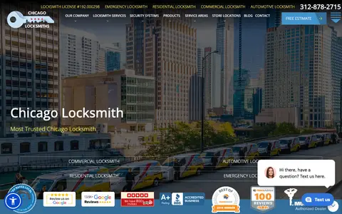 Home page of chicagolocksmiths.net, a client site credited to ORAIKO