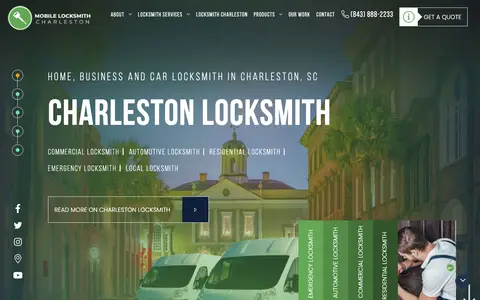 Home page of mobilelocksmithcharleston.com, a client site credited to ORAIKO