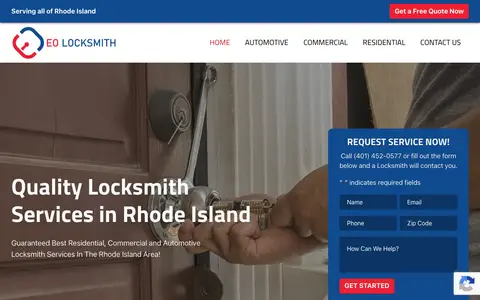 Home page of eolocksmith.com, a client site credited to Partners In Local Search