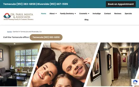 Home page of hi-techsmiles.com, a client site credited to Partners In Local Search