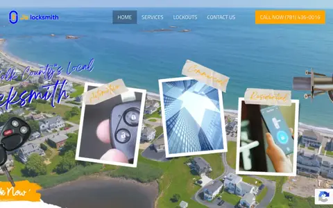Home page of jalocksmith.net, a client site credited to Partners In Local Search