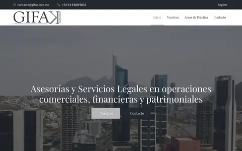 Home page of gifak.com, a client site credited to Planeta Web