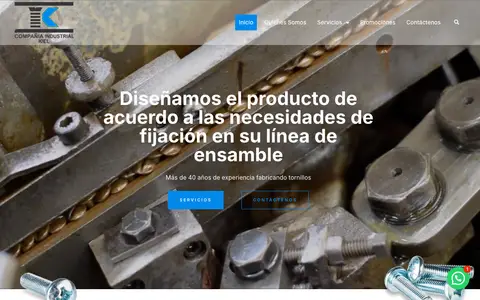Home page of kieltornillos.com, a client site credited to Planeta Web