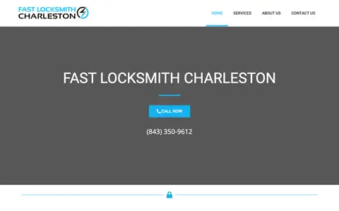 Home page of fastlocksmithcharleston.com, a client site credited to Pony Advertising