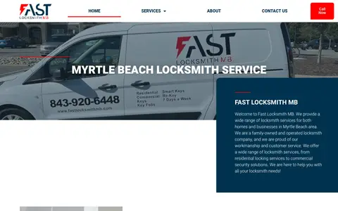 Home page of fastlocksmithmb.com, a client site credited to Pony Advertising