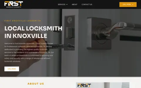 Home page of firstknoxvillelocksmith.com, a client site credited to Pony Advertising