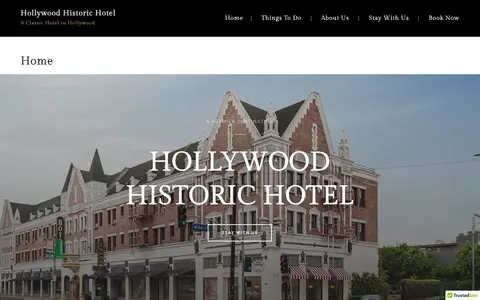 Home page of hollywoodhistorichotel.com, a client site credited to POP THE PIXEL