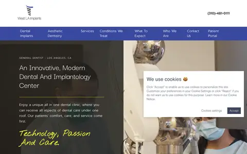 Home page of westlaimplants.com, a client site credited to Progressive Dental Marketing