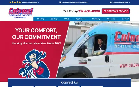 Home page of colonialhc.com, a client site credited to RYNO Strategic Solutions
