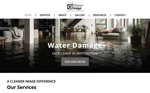 Home page of a-cleaner-image.com, a client site credited to Scriptable Solutions