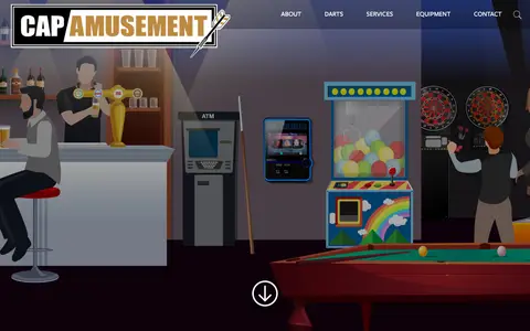 Home page of capamusement.com, a client site credited to Scriptable Solutions