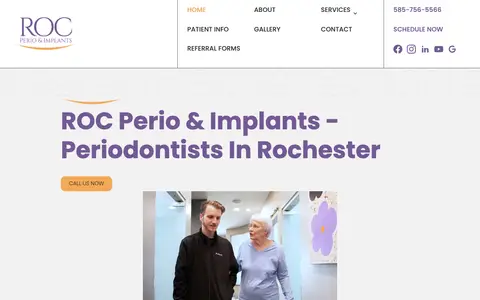 Home page of rocperio.com, a client site credited to Scriptable Solutions