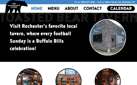 Home page of toastedbear.com, a client site credited to Scriptable Solutions