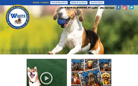 Home page of woofscc.com, a client site credited to Scriptable Solutions