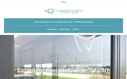 Home page of abrightersmiledentalcare.com, a client site credited to Sesame Communications