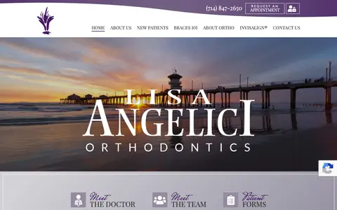 Home page of angelortho.com, a client site credited to Sesame Communications