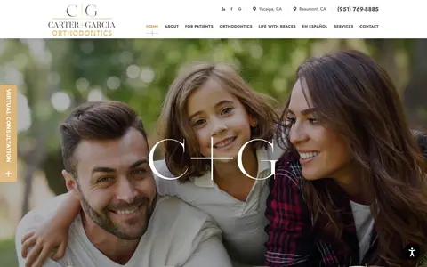 Home page of cgorthosmiles.com, a client site credited to Sesame Communications