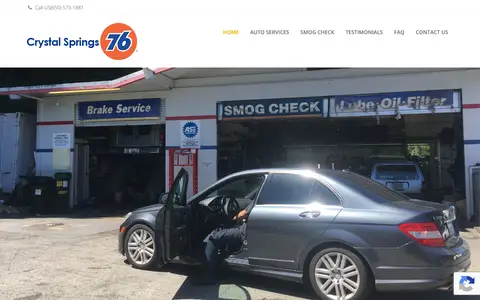 Home page of autorepairsmogsanmateo.com, a client site credited to San Francisco Online Marketing