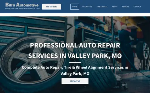 Home page of bills-automotive.net, a client site credited to Smart Digital Team