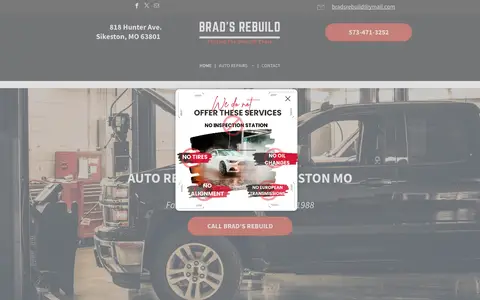 Home page of bradsrebuild.com, a client site credited to Smart Digital Team