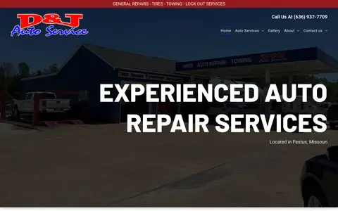 Home page of djautoservices.com, a client site credited to Smart Digital Team