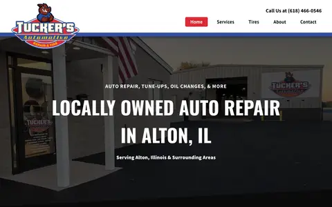 Home page of tuckerautoandtire.com, a client site credited to Smart Digital Team