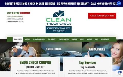 Home page of paisanosmog.com, a client site credited to Smog Websites